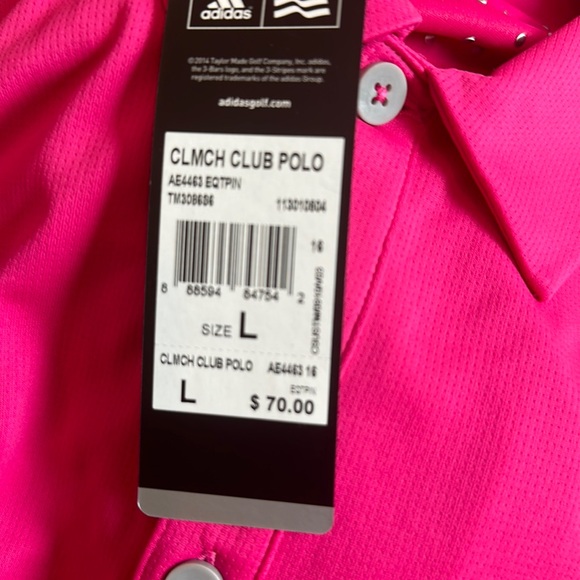 NWT Adidas Pink Climachill Club Polo Size L - Picture 3 of 9